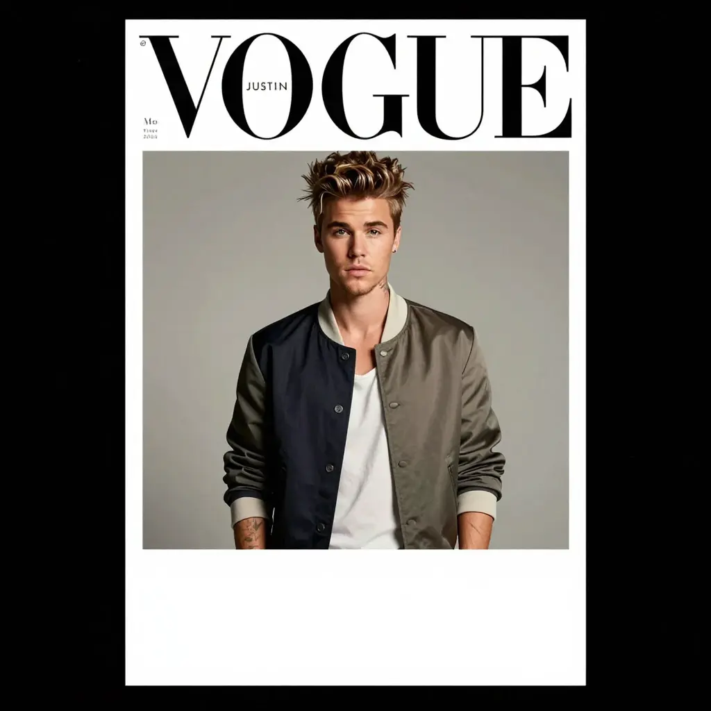 justin bieber vogue caption
