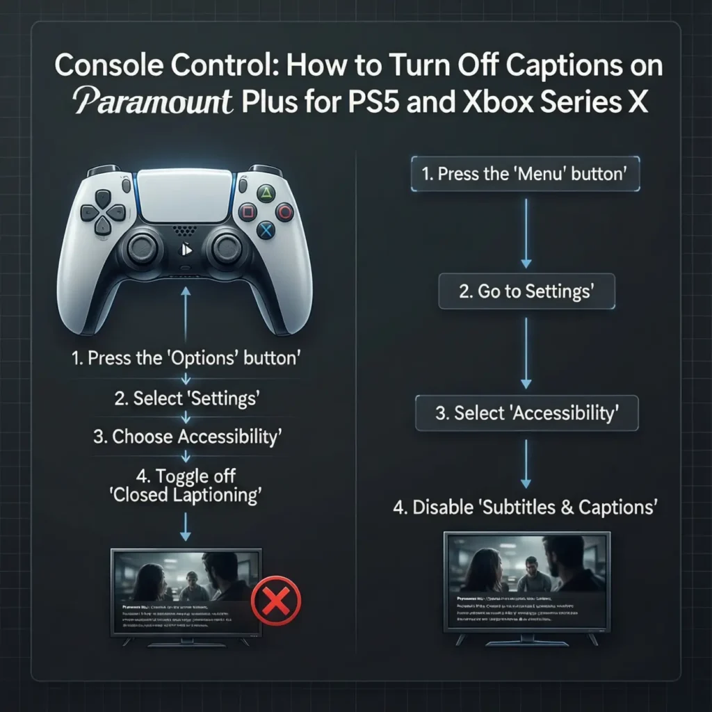 how to turn off captions on Paramount Plus